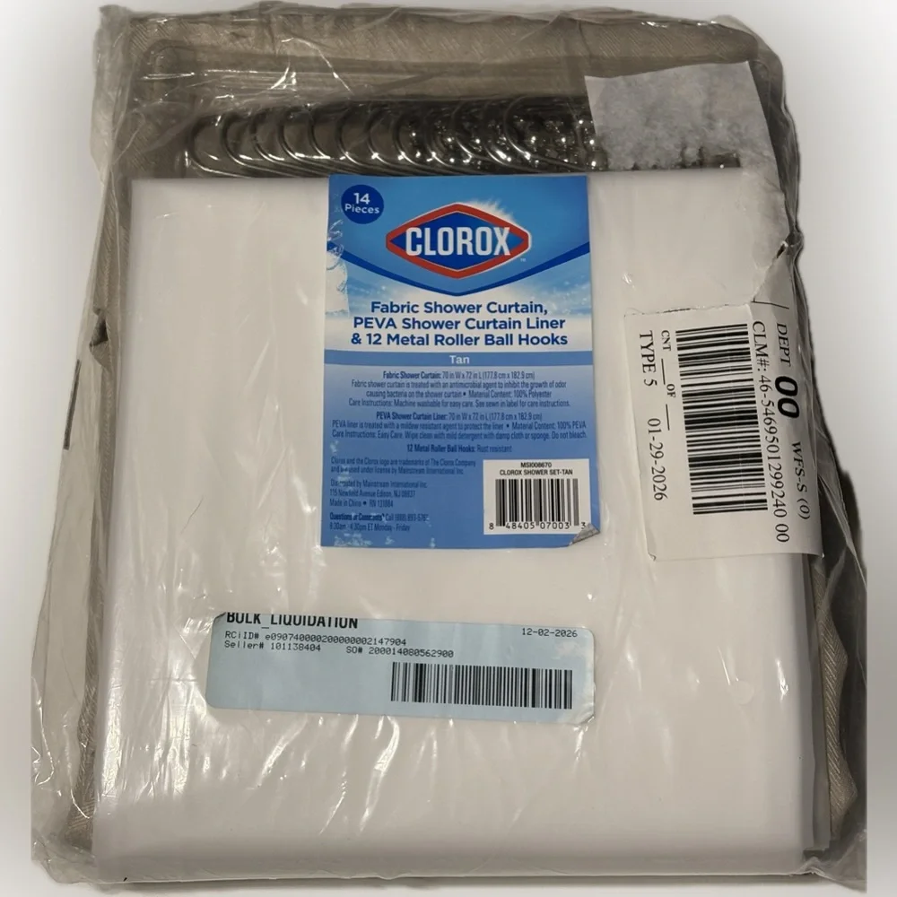 Clorox Fabric Shower Curtain Set